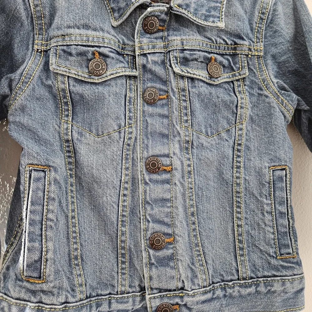 OshKosh B'Gosh Blue Denim Jean Jacket Children's Size‎ 4 Snap Close